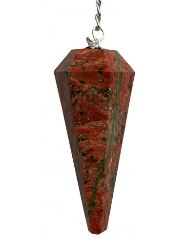 Pendulum Unakite facet cut pointed tip