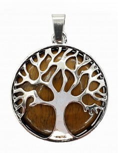 Ciondolo in Occhio di Tigre con Albero della Vita