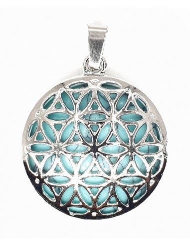 Flower of Life pendant with Turquoise