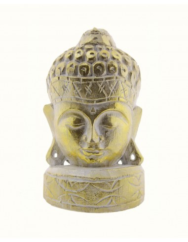 Buddha head on pedestal
