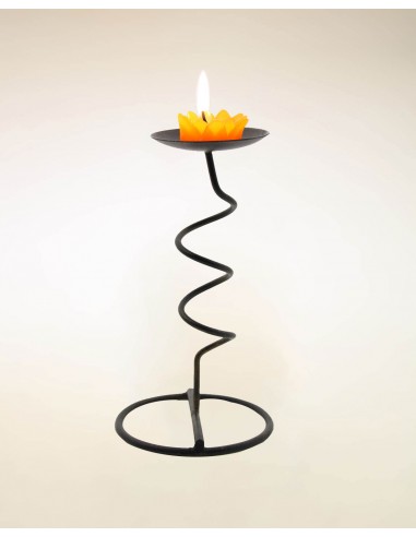 Spiral iron candle holder