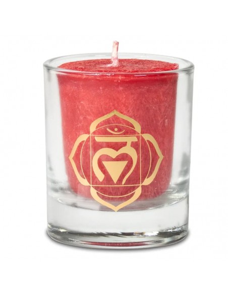 Candela votiva profumata 1° Chakra Muladhara in confezione regalo