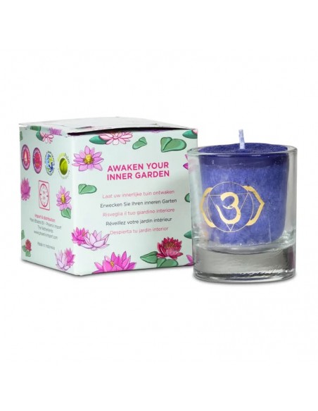 Candela votiva profumata 6° Chakra Adjnia in confezione regalo