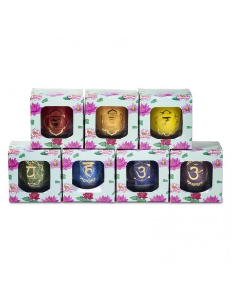 Set di 7 candele votive Chakra profumate confezione regalo