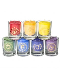 Set di 7 candele votive Chakra profumate confezione regalo