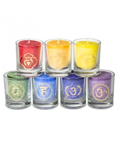 Set: 7 chakra scented votive candles...