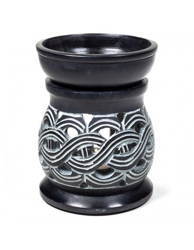 Oil burner Celtic Knot black soapstone