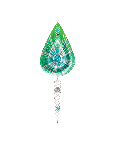 Crystal Teardrop Aqua - Wind Spinner...