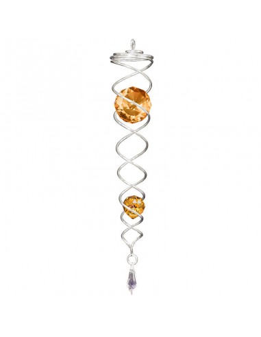 Spirale Argento con 2 Sfere - Oro + Oro