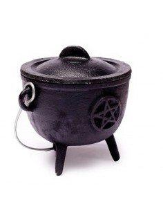 Cauldron pentagram cast iron 2