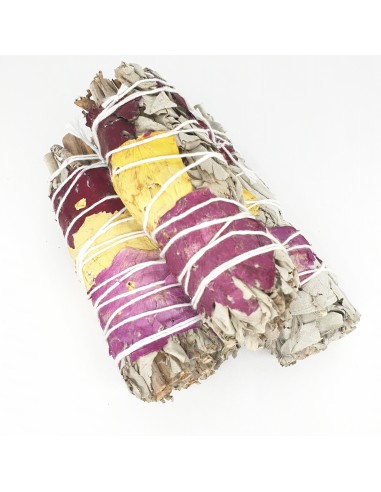 White sage & 7 color rose petals -...