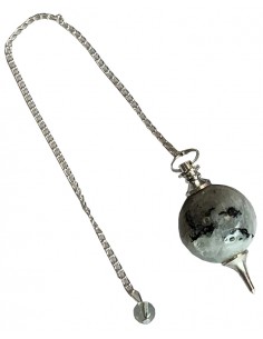 Pendolo in Pietra di Luna bianca (Peristerite) sferico