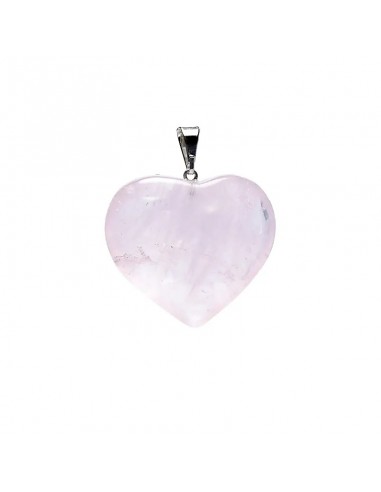 Rose quartz gemstone pendant heart...