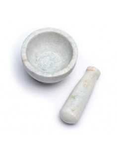 Mortaio e pestello in marmo bianco 2