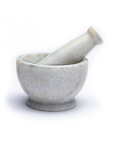 Mortar & pestle white marble