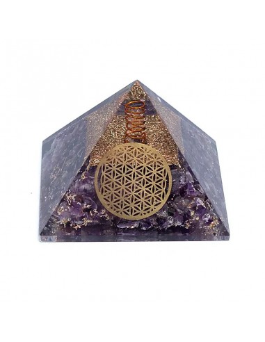 Orgonite Pyramid amethyst flower of life