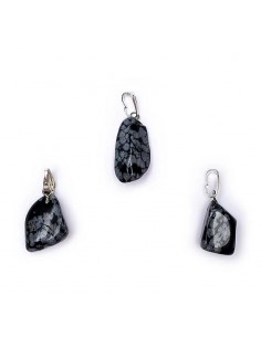 Ciondolo in Ossidiana Fiocco di Neve