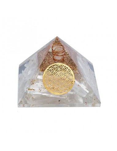 Orgonite Pyramid selenite flower of life