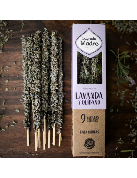 Lavanda e Olibano - Bastoncini d'incenso alle erbe Sagrada Madre