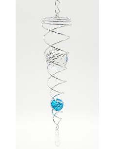 Spirale Argento con 2 Sfere - Blu - media