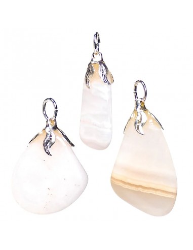 Gemstone pendant mangano calcite