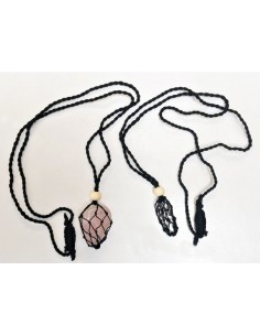 Collana porta pietra in corda cerata