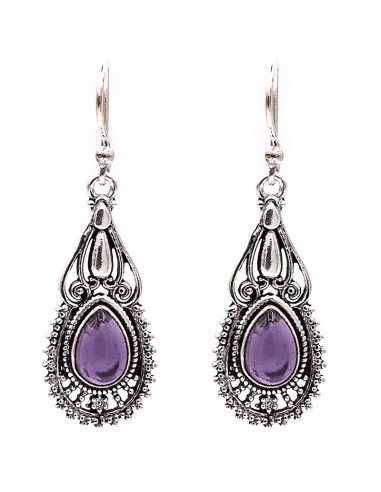 Earrings with amethyst