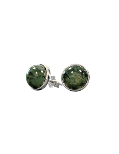 925 silver earrings with AA moss agate