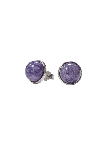 925 silver earrings with AA Charoite