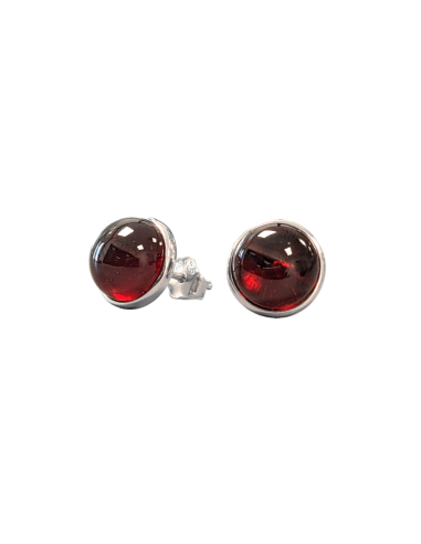 925 silver earrings with AA Red Garnet