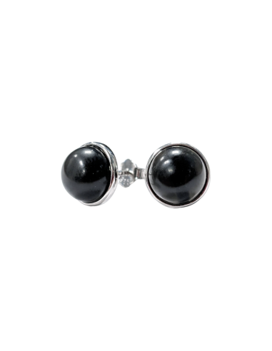 925 silver earrings with AA Obsidian