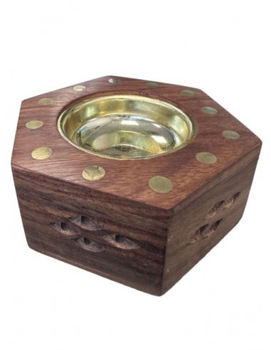 Sheesham wood resin incense burner