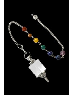 Pendolo in Cristallo di Rocca (Quarzo ialino) a forma di cubo 2