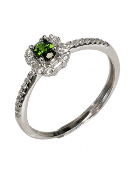 Anello con Diopside in argento 925