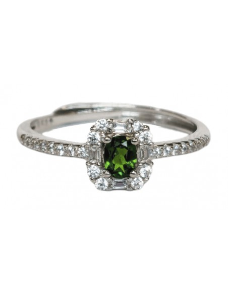 Anello con Diopside in argento 925