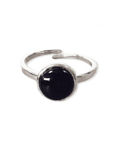 Ring with Obsidian in 925 silver