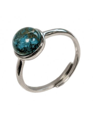 Ring with Chrysocolla in 925 silver