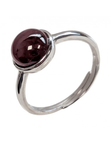 Ring with Red Garnet in 925 silver