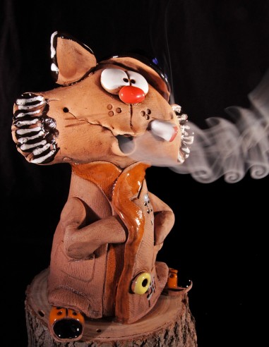 Inspector Cat - incense burner
