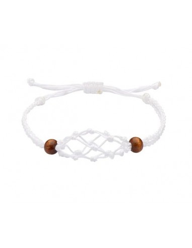 Stone holder bracelet in waxed rope