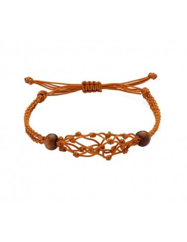 Stone holder bracelet in waxed rope