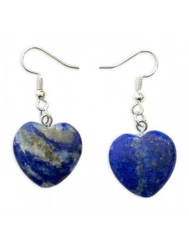 Earrings heart with Lapis lazuli