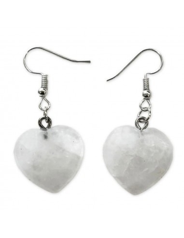 Orecchini a cuore con Quarzo Ialino