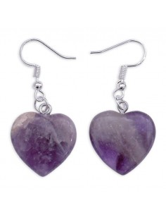 Earrings heart with Amethyst