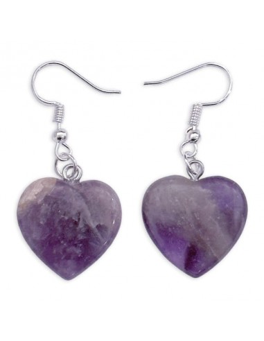 Earrings heart with Amethyst