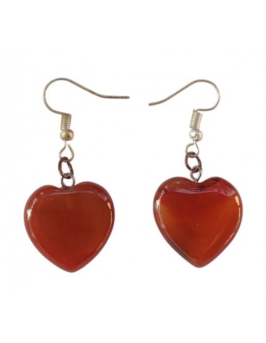 Earrings heart with Carnelian