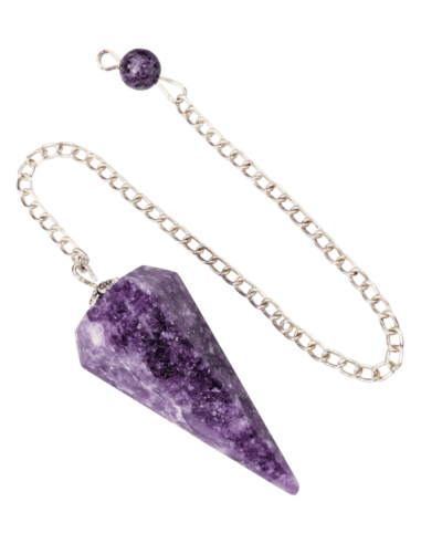 Pendulum Lepidolite facet cut