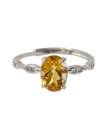 Anello con Quarzo Citrino in argento 925