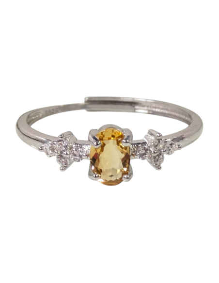 Anello con Quarzo Citrino in argento 925