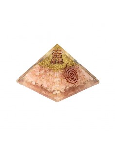 Piramide Orgonite in Quarzo Rosa con cuore 2